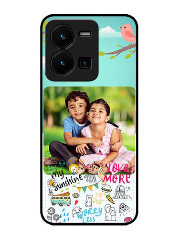 Custom Vivo Y35 Custom Metal Phone CaseDoodle Love Design