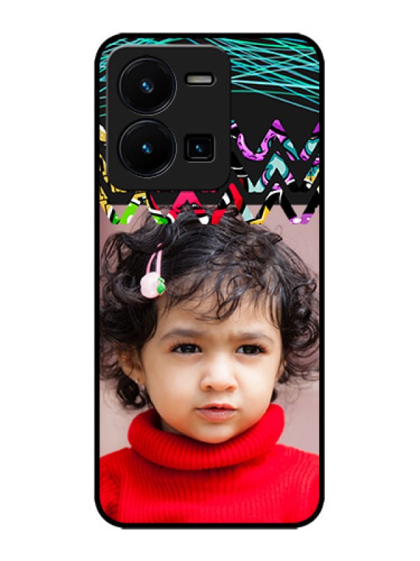 Custom Vivo Y35 Custom Metal Phone CaseNeon Abstract Design