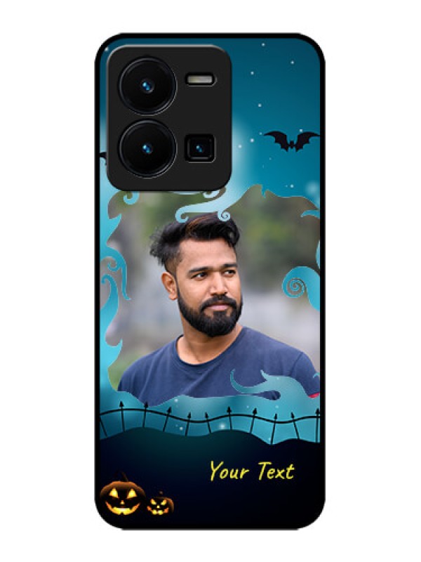 Custom Vivo Y35 Custom Metal Phone CaseHalloween Frame Design