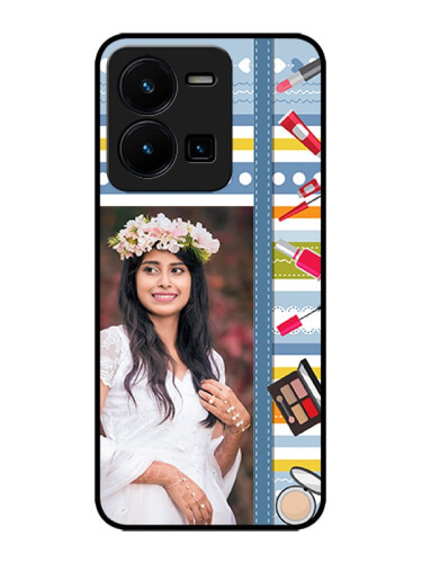Custom Vivo Y35 Custom Metal Phone CaseMakeup Icons Design