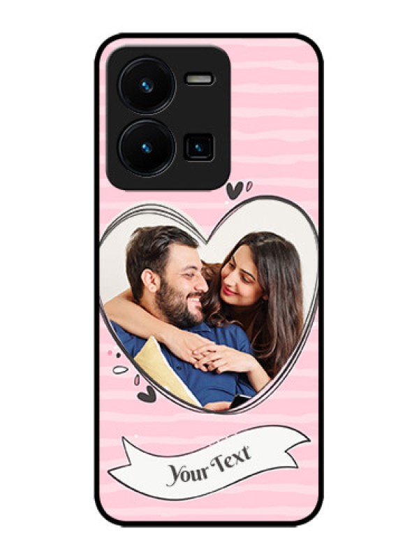 Custom Vivo Y35 Custom Metal Phone CaseVintage Heart Design