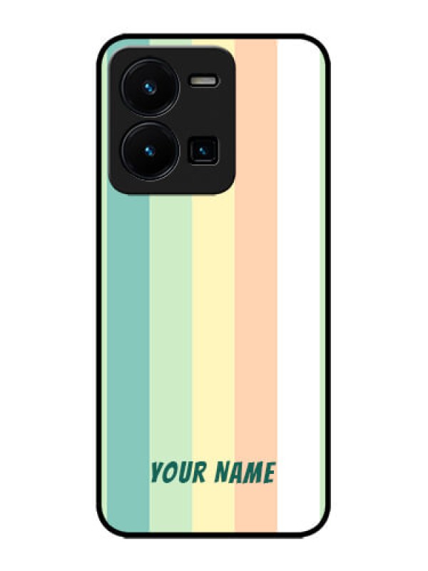 Custom Vivo Y35 Custom Metal Phone CaseMulti - Colour Stripes Design