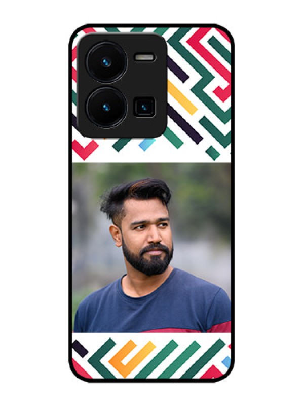 Custom Vivo Y35 Custom Metal Phone CaseColorful Maze Pattern Design