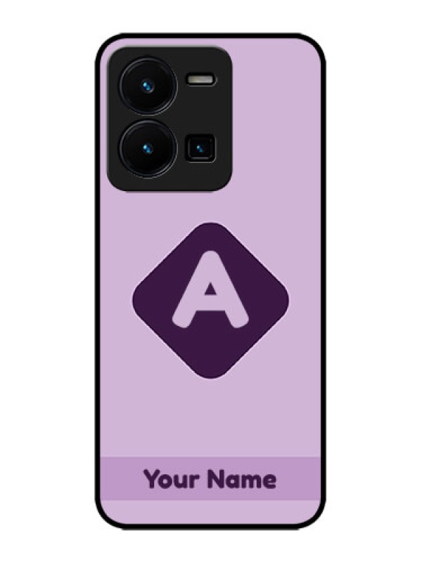 Custom Vivo Y35 Custom Metal Phone CaseCustom Letter In Curved Badge Design