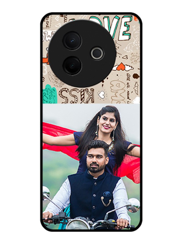 Custom Vivo Y39 5G Custom Metal Phone Case - Love Doodle Pattern