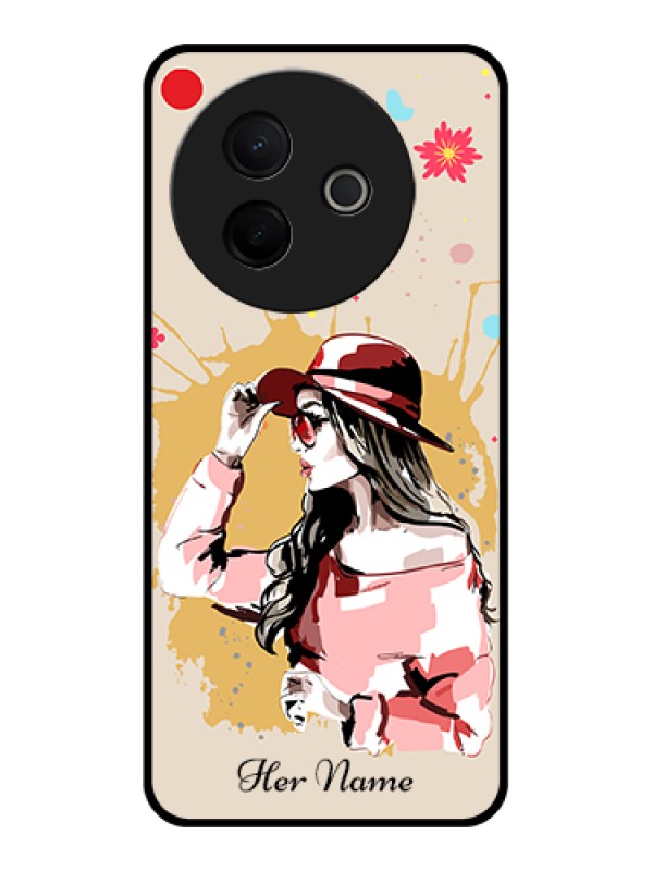 Custom Vivo Y39 5G Custom Metal Phone Case - Women With Pink Hat Design