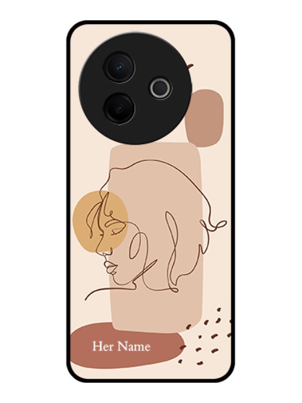 Custom Vivo Y39 5G Custom Metal Phone Case - Calm Woman Line Art Design