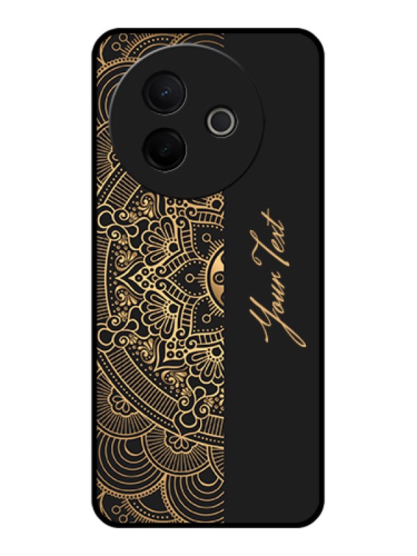 Custom Vivo Y39 5G Custom Metal Phone Case - Mandala Art With Custom Text Design