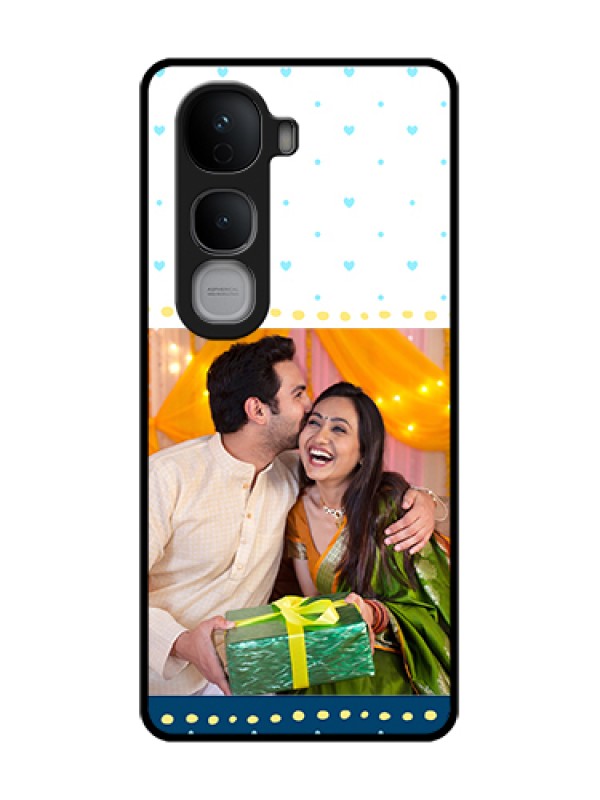 Custom Vivo Y400 Pro 5G Custom Metal Phone Case - White And Blue Abstract Design