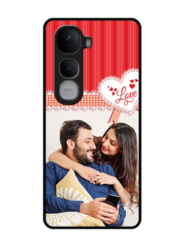 Custom Vivo Y400 Pro 5G Custom Metal Phone Case - Red Love Pattern Design