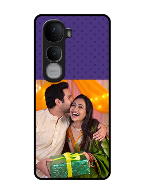 Custom Vivo Y400 Pro 5G Custom Metal Phone Case - Violet Colored Pattern Design