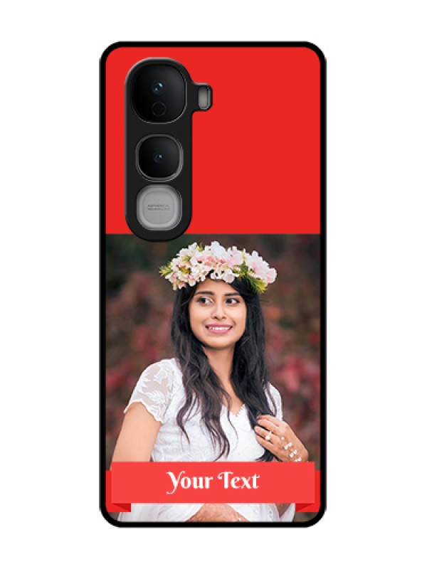 Custom Vivo Y400 Pro 5G Custom Metal Phone Case - Simple Red Color Design