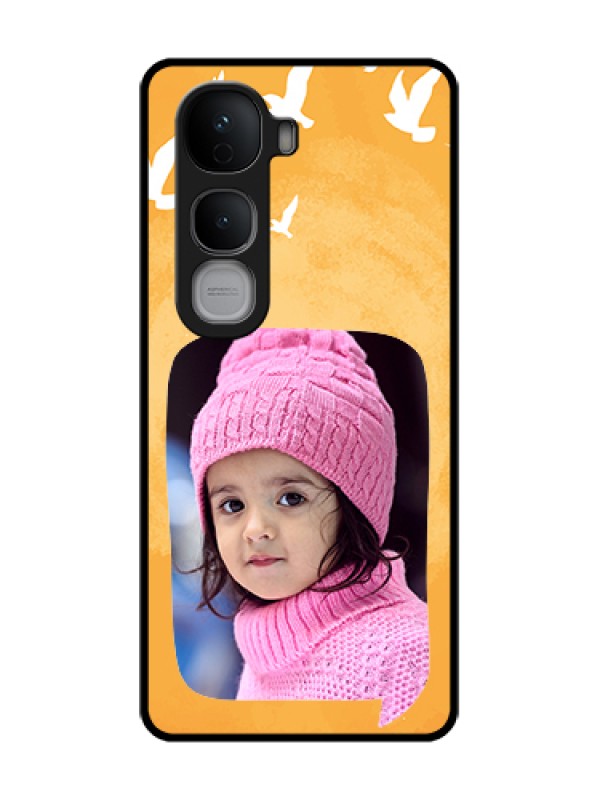 Custom Vivo Y400 Pro 5G Custom Metal Phone Case - Water Color Design With Bird Icons