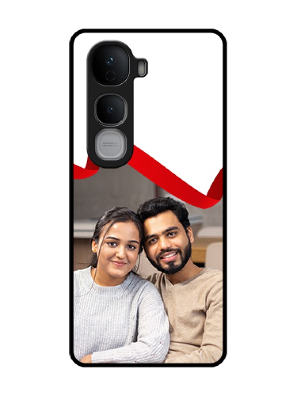 Custom Vivo Y400 Pro 5G Custom Metal Phone Case - Red Ribbon Frame Design