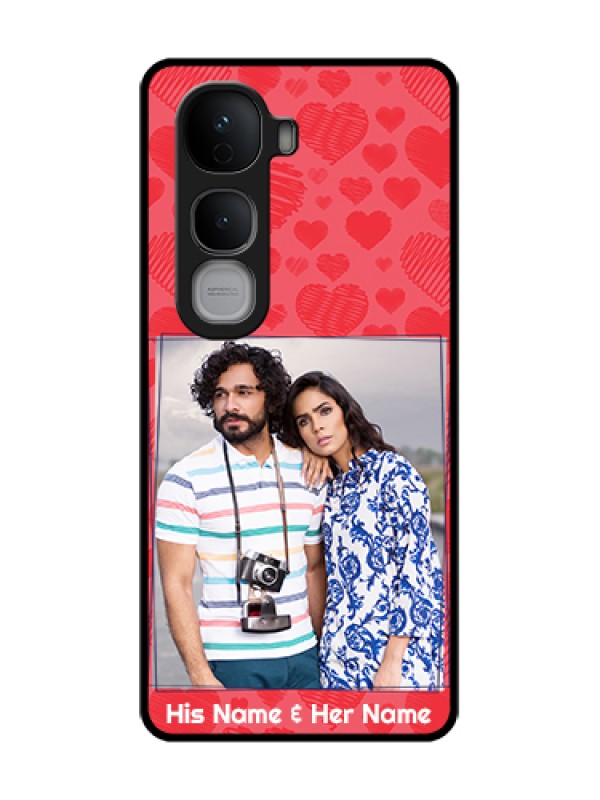 Custom Vivo Y400 Pro 5G Custom Metal Phone Case - With Red Heart Symbols Design