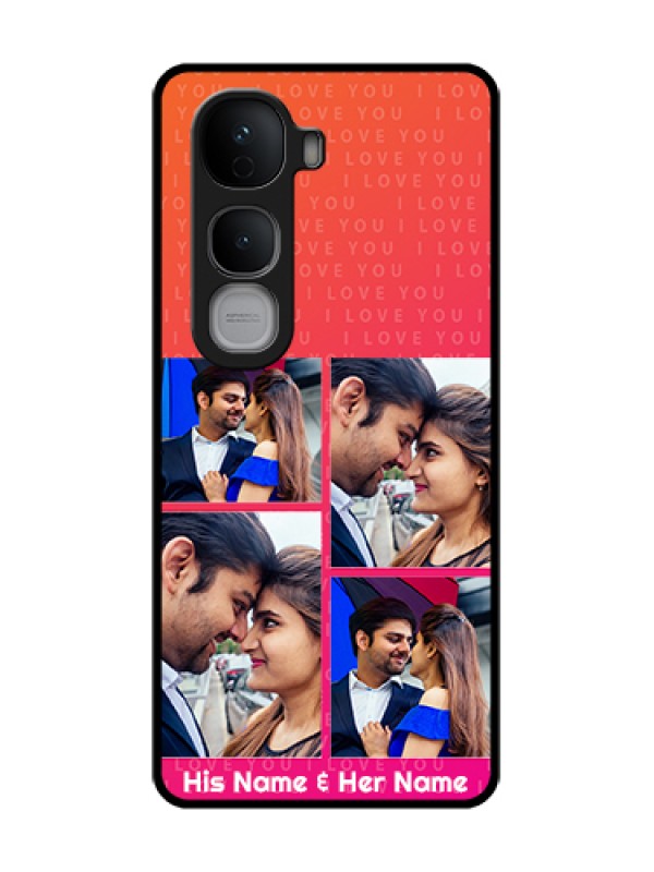 Custom Vivo Y400 Pro 5G Custom Metal Phone Case - I Love You Pink Design