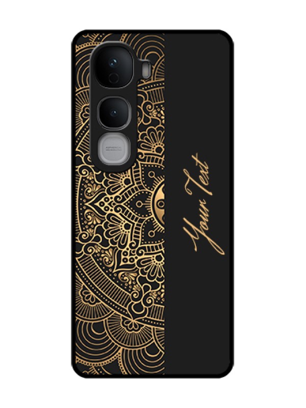Custom Vivo Y400 Pro 5G Custom Metal Phone Case - Mandala Art With Custom Text Design