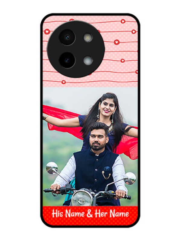 Custom Vivo Y58 5G Custom Metal Phone Case - Red Pattern Case Design