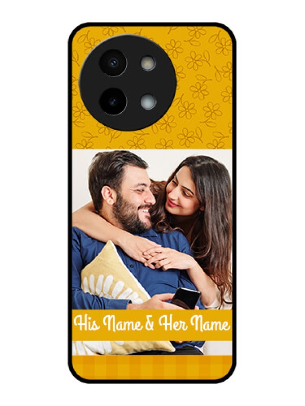 Custom Vivo Y58 5G Custom Metal Phone Case - Yellow Floral Design