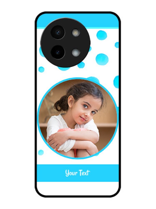 Custom Vivo Y58 5G Custom Metal Phone Case - Blue Bubbles Pattern Design