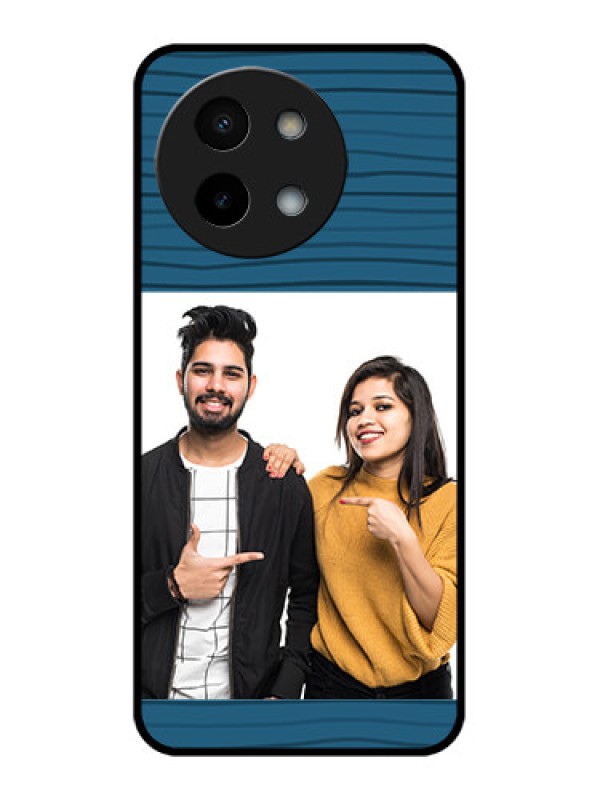 Custom Vivo Y58 5G Custom Metal Phone Case - Blue Pattern Cover Design