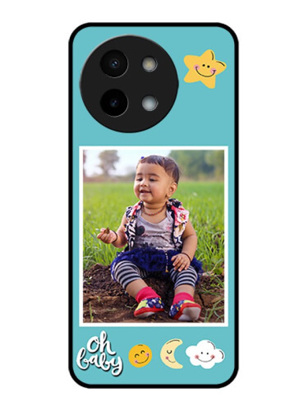 Custom Vivo Y58 5G Custom Metal Phone Case - Smiley Kids Stars Design