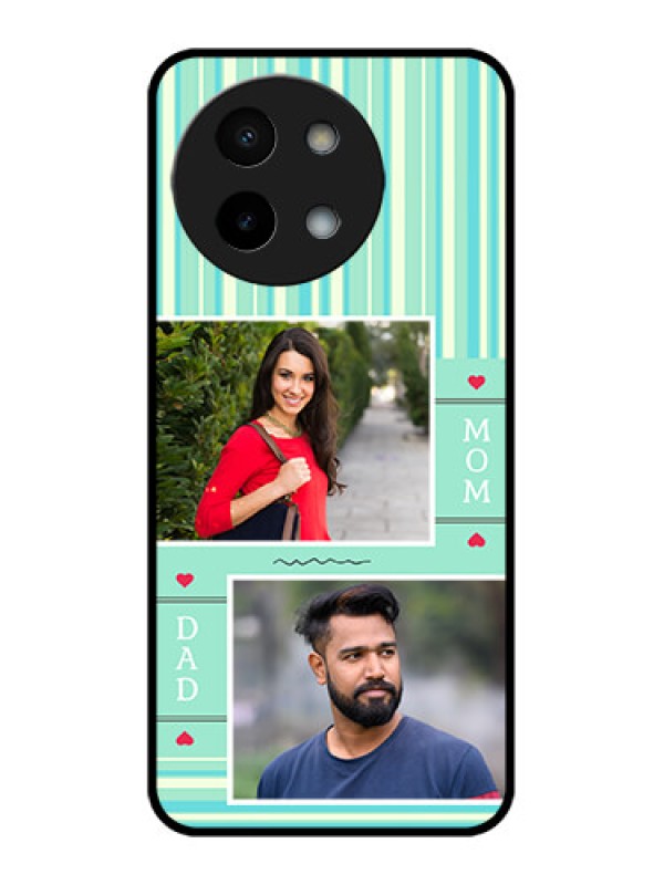 Custom Vivo Y58 5G Custom Metal Phone Case - Mom and Dad Pic Design