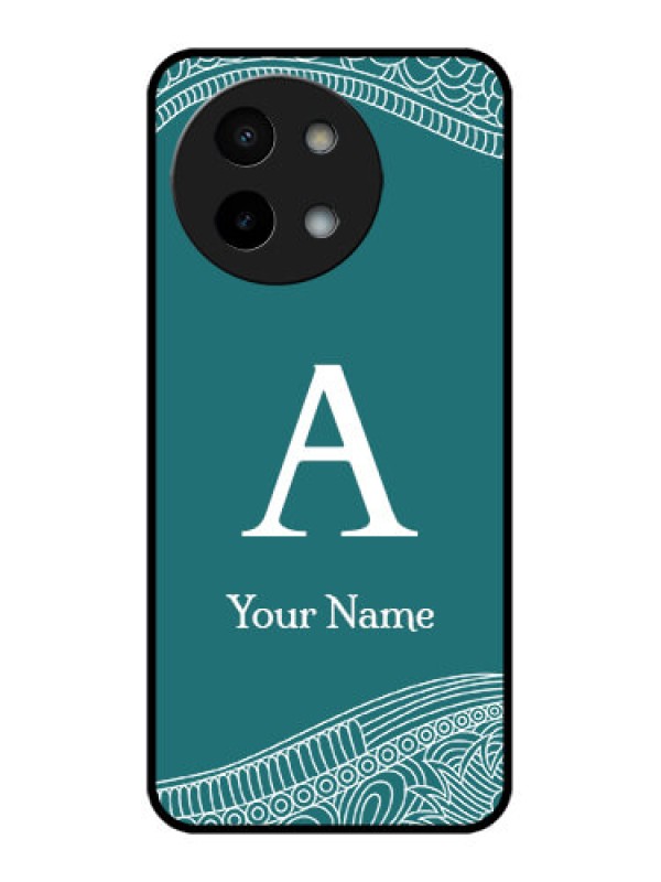 Custom Vivo Y58 5G Custom Metal Phone Case - Line Art Pattern With Custom Name Design