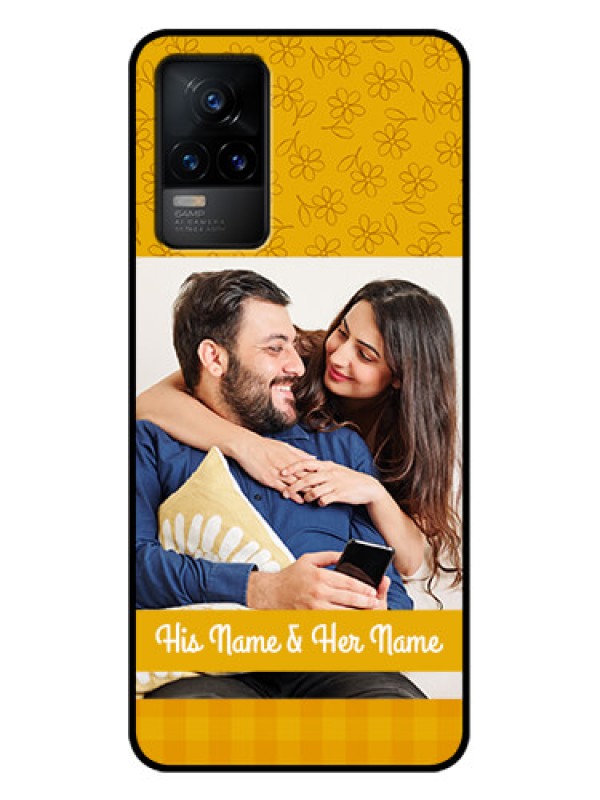 Custom Vivo Y73 Custom Metal Phone Case - Yellow Floral Design