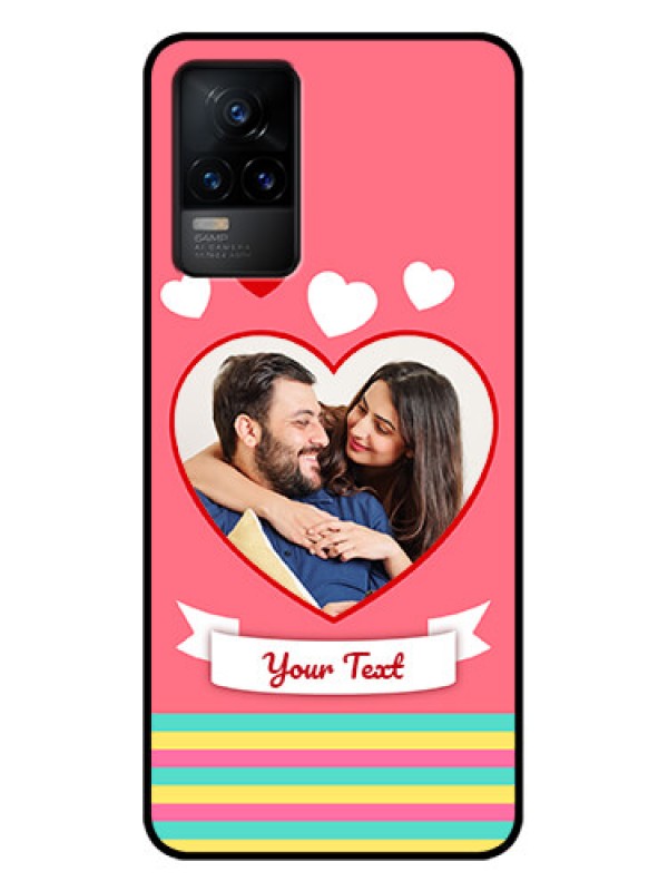 Custom Vivo Y73 Custom Metal Phone Case - Love Shapes Doodle Design