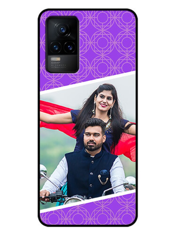 Custom Vivo Y73 Custom Metal Phone Case - Violet Color Pattern Design