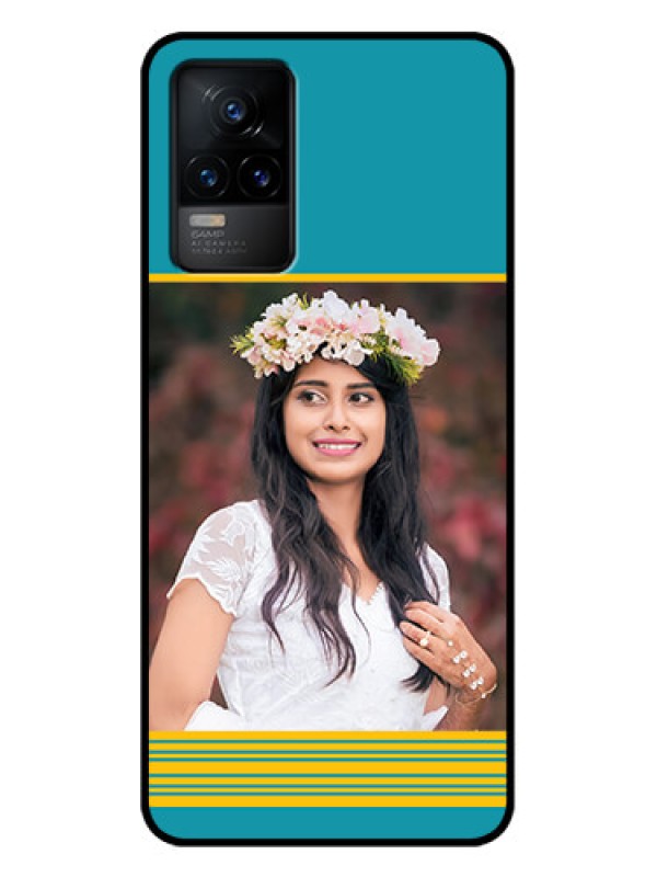 Custom Vivo Y73 Custom Metal Phone Case - Yellow and Blue Design