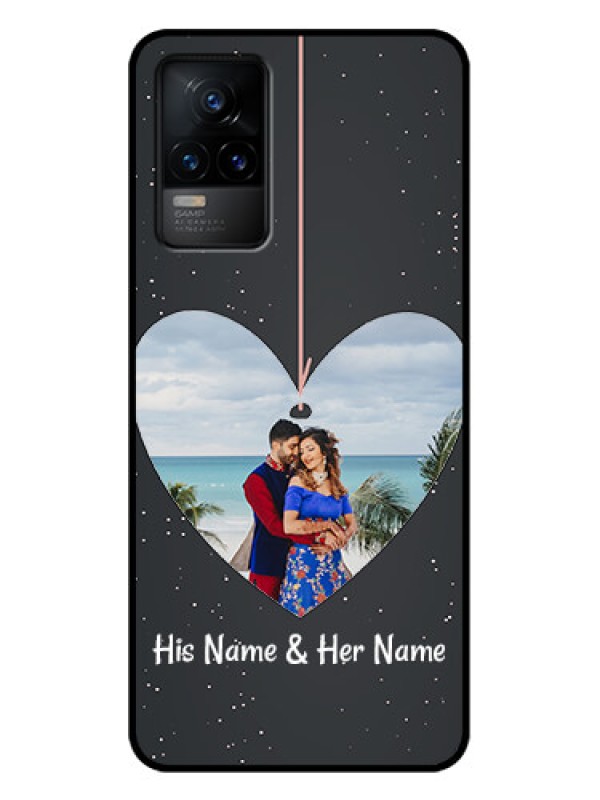 Custom Vivo Y73 Custom Metal Phone Case - Hanging Heart Design