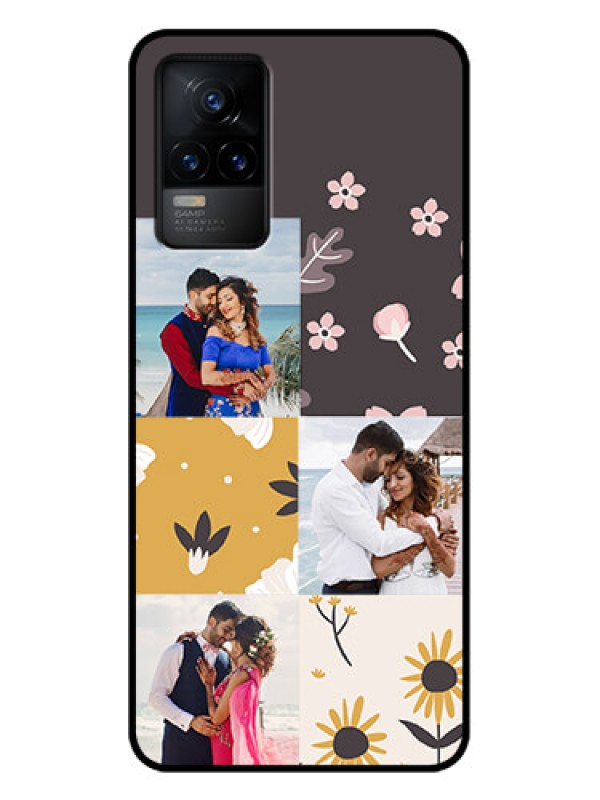 Custom Vivo Y73 Custom Metal Phone Case - 3 Images With Floral Design