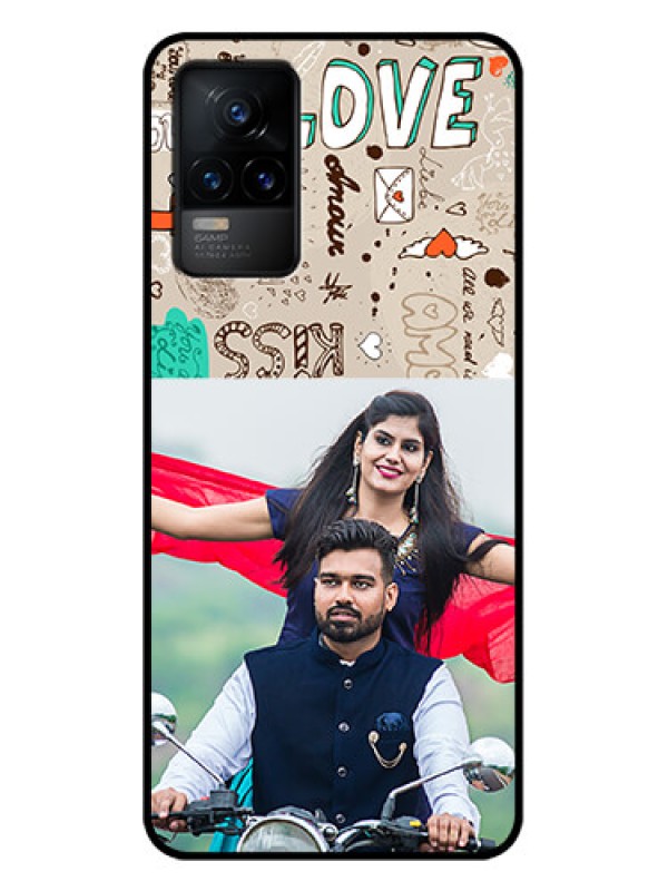 Custom Vivo Y73 Custom Metal Phone Case - Love Doodle Pattern