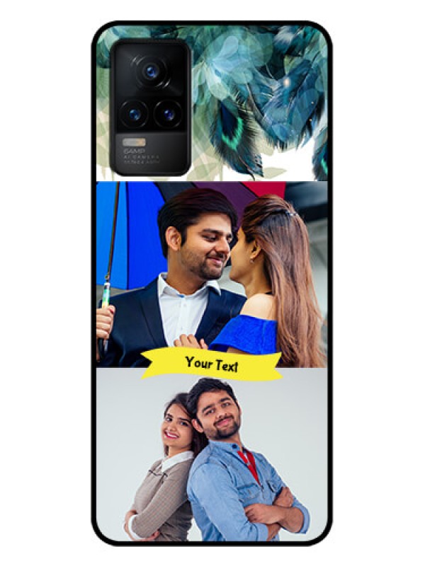 Custom Vivo Y73 Custom Metal Phone Case - Image With Boho Peacock Feather Design