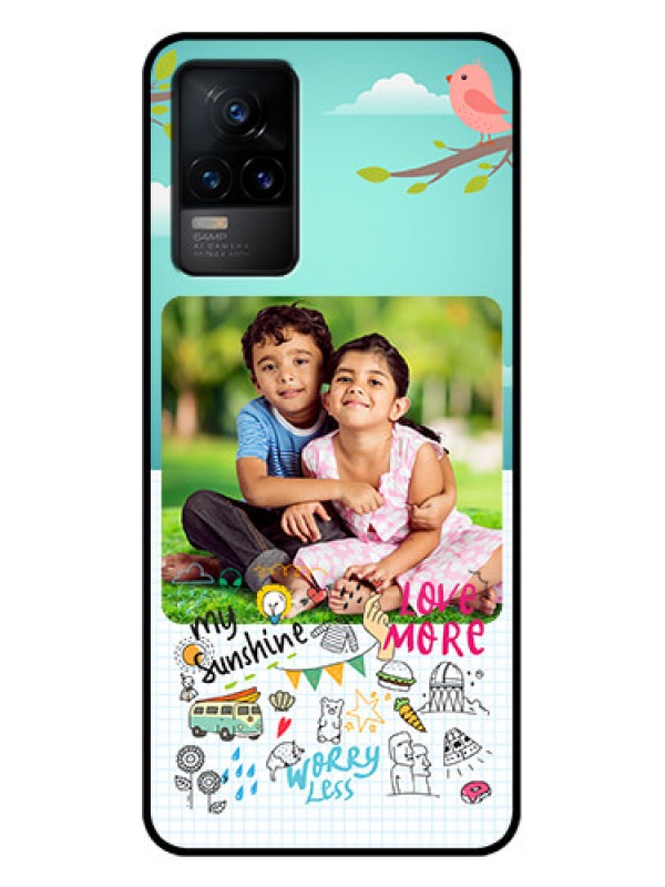 Custom Vivo Y73 Custom Metal Phone Case - Doodle Love Design