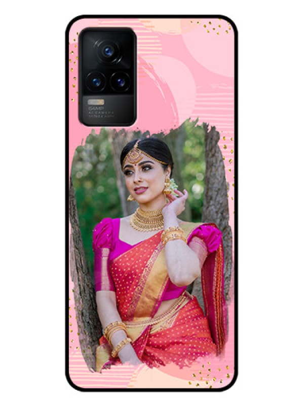 Custom Vivo Y73 Custom Metal Phone Case - Gold Glitter Splash Design