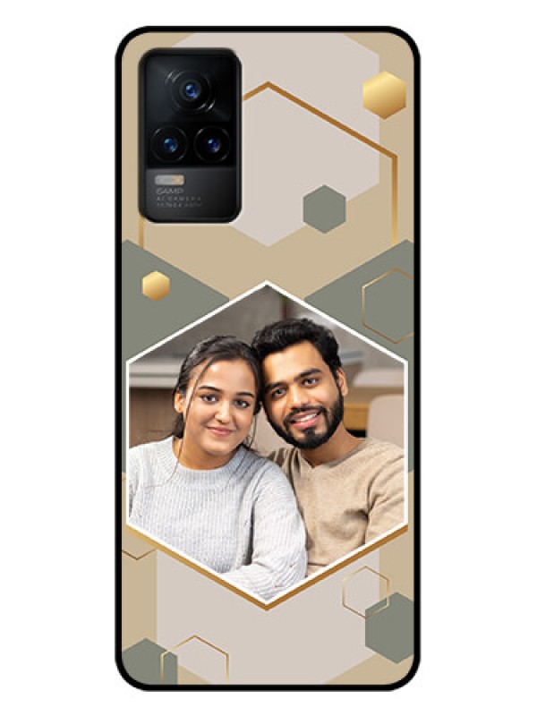 Custom Vivo Y73 Custom Metal Phone Case - Stylish Hexagon Pattern Design