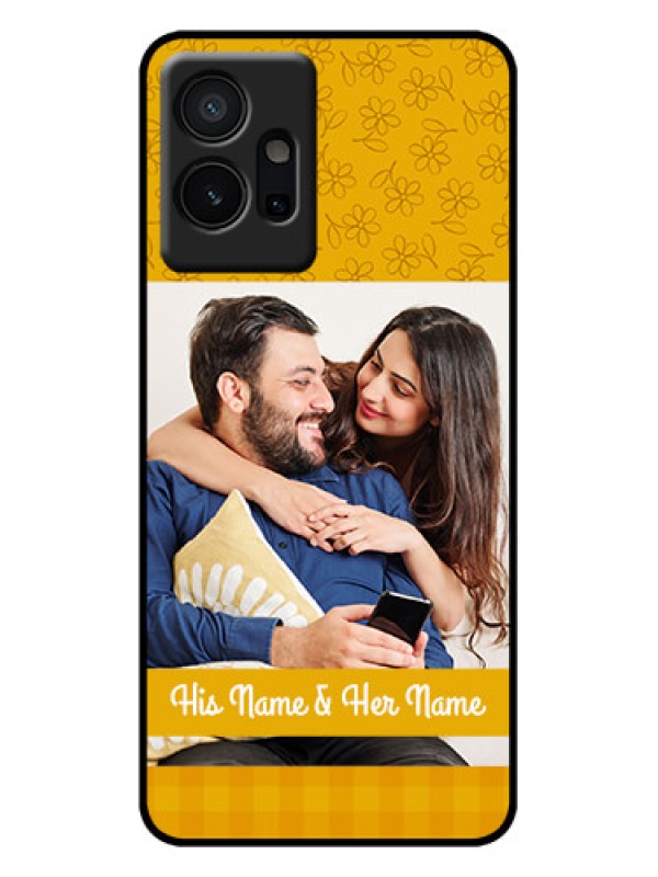 Custom Vivo Y75 5G Custom Metal Phone Case - Yellow Floral Design