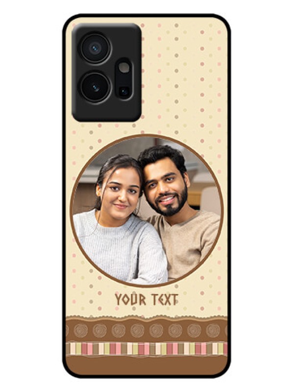 Custom Vivo Y75 5G Custom Metal Phone Case - Brown Dotted Mobile Case Design