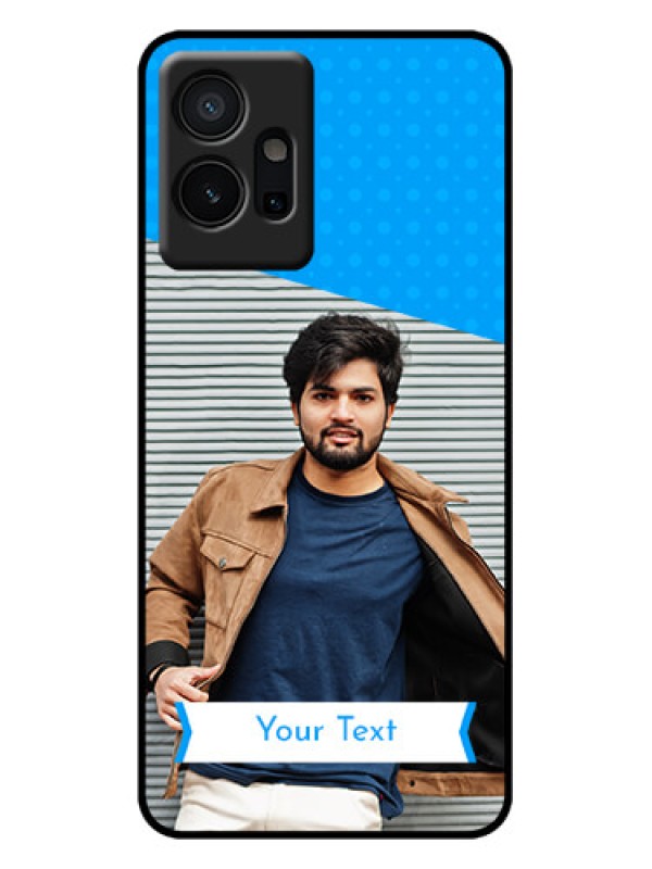 Custom Vivo Y75 5G Custom Metal Phone Case - Simple Blue Color Design