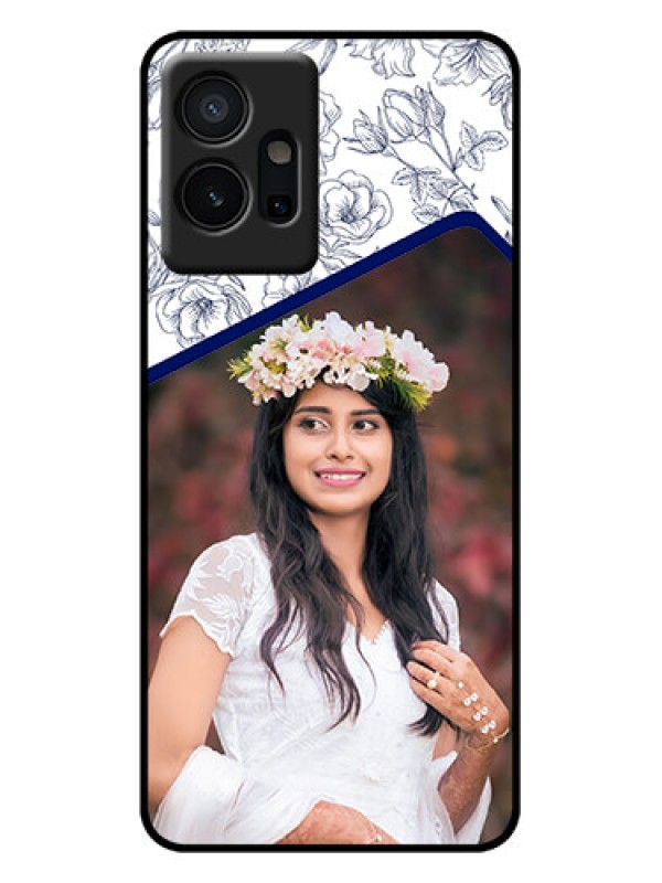 Custom Vivo Y75 5G Custom Metal Phone Case - Classy Floral Design