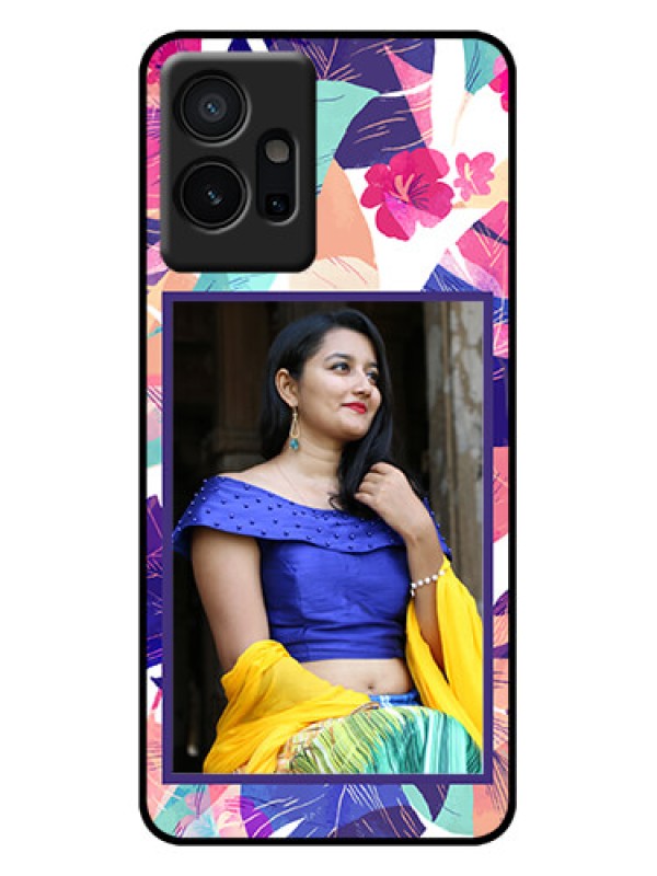 Custom Vivo Y75 5G Custom Metal Phone Case - Abstract Floral Design