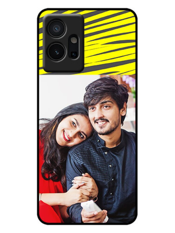 Custom Vivo Y75 5G Custom Metal Phone Case - Yellow Abstract Design