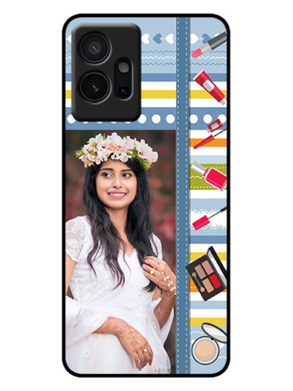 Custom Vivo Y75 5G Custom Metal Phone Case - Makeup Icons Design