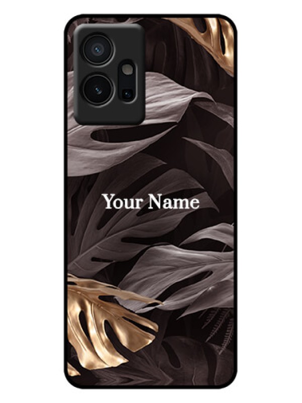 Custom Vivo Y75 5G Custom Metal Phone Case - Wild Leaves Digital Paint Design