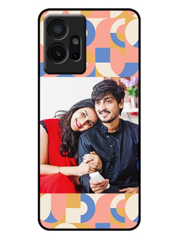 Custom Vivo Y75 5G Custom Metal Phone Case - Semi - Circle Maze Pattern Design