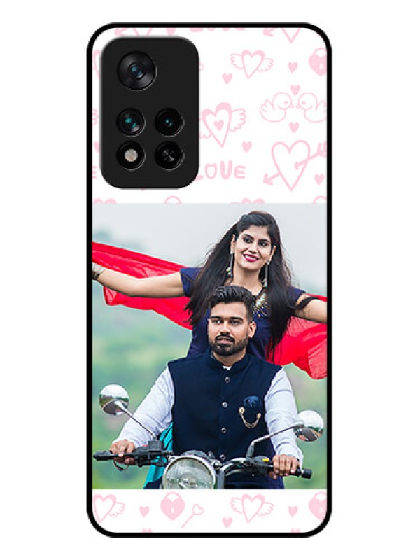 Custom Xiaomi 11i 5G Custom Metal Phone CasePink Flying Heart Design