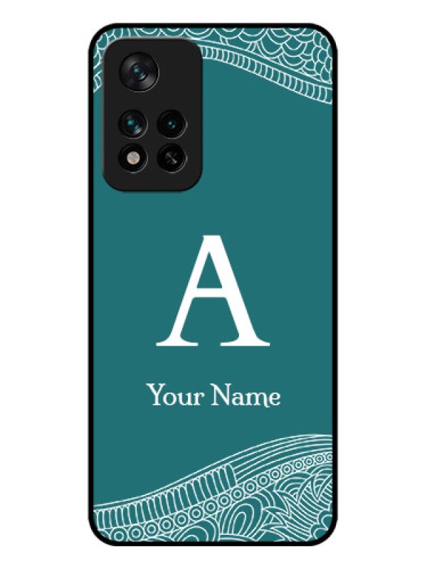 Custom Xiaomi 11i 5G Custom Metal Phone CaseLine Art Pattern With Custom Name Design